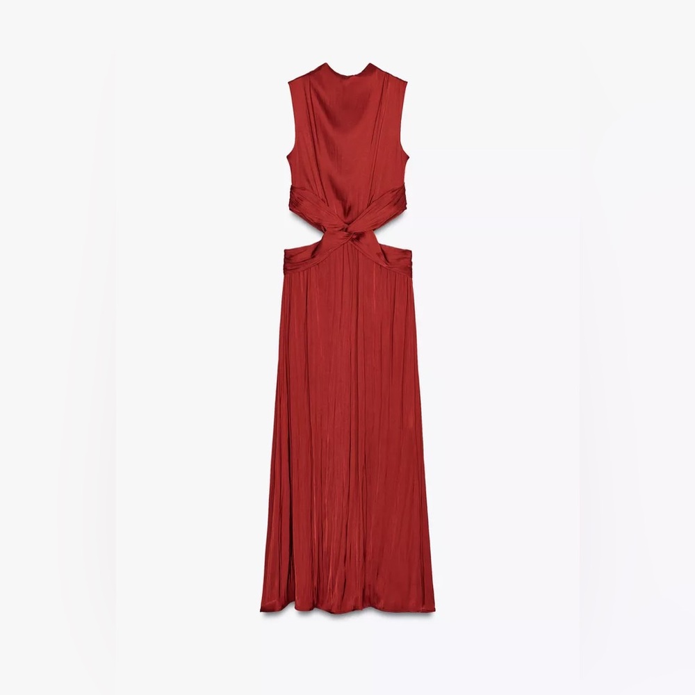 Zara Elegant Red Sleeveless Dress